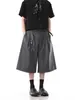 Calça Cropped de Pernas Largas Plissada para Homem, Colete Acolchoado Tendência para Casal, Shorts Casuais Frescos de Nicho para o Verão