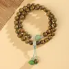 Pulseira de Contas de Sândalo Verde Natural Buda para Idosos Madeira Awenxiang Duplo Círculo Pulseira de Mão para Homens e Mulheres Placa Brincar com Literatura e Brinquedos Joias Atacado