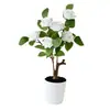 Flor Artificial Bonsái de Rosa de 6 Cabezas Adorno de Flor Falsa para Mesa de Comedor, Sala de Estar, Arreglo Floral para el Hogar y Exhibición Decorativa