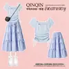 Nuevo Conjunto de Verano 2026 para Niñas: Conjunto de Dos Piezas: Top de Retazos con Lazo y Falda Versátil de Color Sólido