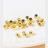 Colar Pulseira de Ouro 18K que Preserva a Cor com Contas Quadradas Quatro Lados Fecho para Contas de Furo Grande Pulseira DIY Feita à Mão Contas Soltas Acessórios de Joias