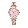 Relógio feminino estilo europeu de aço maciço com pulseira de berinjela Fritillaria incrustado com diamantes fabricantes de moda negócio de comércio exterior ao vivo relógio de quartzo feminino