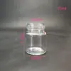 Garrafa de vidro vazia de grau alimentício lata redonda com tampa transparente embalagem de molho de carne molho de pimenta pote selado tamanho pequeno