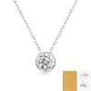 Cadena para clavícula de plata S925 con colgante puro, incluye cadena, popular en transmisiones en vivo europeas y americanas, collar de moissanita con un toque de lujo ligero y alta gama