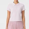 Camisa Polo Esportiva de Manga Curta Transfronteiriça para Mulheres, Novo Estilo de Verão, Top Camiseta com Gola Fresco e Respirável para Corrida Fitness