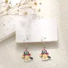Pendientes navideños de diamantes con dibujos animados, transfronterizos europeos y americanos, pendientes asimétricos de alta gama para mujer, decoraciones navideñas