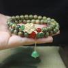 Pulsera de sándalo verde de 8 mm flor de cinco pétalos con fragancia sándalo verde para hombres y mujeres adornos de loto venta al por mayor de fábrica