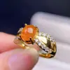 Venta al por mayor de fábrica Popular Anillo Fanta Natural Plata de Ley S925 Incrustado Piedra Principal 7X9Mm Venta Caliente Europeo y Americano Dropshipping