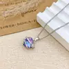 Collar con Flores de Colores y Diseño de Corazón, Accesorios de Collar Corazón del Océano para Mujeres, Temperamento de Lujo Ligero, Regalo Versátil para Mejor Amiga