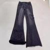 Jeans acampanados micro-acampanados tipo mariposa en forma de pera para mujer estilo americano talla grande chica gordita corte ajustado cintura alta sueltos micro-acampanados
