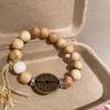 Nueva Pulsera de Cuerda Tejida con Cuentas de Madera de Estilo Chino para Mujer, Pulsera Étnica Retro de Nicho Elegante para Combinar con Todo, Pulsera de Celebridad de Internet