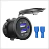 Carro Modificado, Veículo Elétrico, Carregador USB para Motocicleta, Adaptador de Acendedor de Cigarros, Carregador de Carro Digital 120W