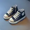 Zapatos de Lona de Caña Alta para Niños 2025 Nuevos para Niños y Niñas Tenis Estilo 1970s Niños Medianos y Grandes Zapatos de Tela para Bebé con Cremallera Lateral