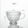 Criativo transparente de grande capacidade aveia copo de café Home ins estilo de alta cor valor em relevo copo de café da manhã com alça copo de presente