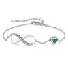 Estilo Europeo y Americano Transfronterizo Estilo Nuevo Ilimitado con Accesorios de Circonita Cúbica Pulsera Pulsera de Piedra de Nacimiento Corazón Joyería Simple para la Mano