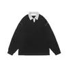 Sudadera Holgada Oversize Rumeng Estilo Casual con Costuras de Contraste para Hombre Primavera 2026 Nuevo Color Bloqueo Cuello Henley