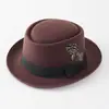 Sombrero de fieltro de ala pequeña y copa redonda para hombre, de venta caliente transfronteriza, sombrero de fieltro suave europeo y americano para jazz