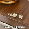 Conjunto de Brincos de Quatro Peças Pérola Fogos de Artifício Prata, Brincos de Dente-de-Leão para Mulheres, Design Único, Doce e Versátil, Brincos Luxuosos