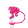 Série Menina Rosa Tampas Criativas para Canudo Decorações de Plug para Canudo Personalizadas Coberturas de Silicone à Prova de Poeira Prontas em Estoque