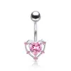 Novo Anel de Umbigo Rosa Gatinho Kt em Aço Inoxidável Estilo Europeu e Americano, Piercing de Umbigo Doce Cool Estilo Hot Girl Tendência