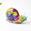 Enfeites de Caracol feitos de resina e cristal natural plantas verdes estátua de decoração para mesa de escritório casa