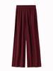 Pantalones de Punto Anchos 100% Lana para Mujer, Tiro Alto, Caída Suelta, Pierna Recta Holgada, Casual, de Largo hasta el Suelo, 100% Lana