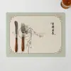 Nuevo mantel individual de estilo chino, mantel de PVC para comedor, tapete impermeable y resistente al calor, tapete rectangular para platos para uso en hotel y hogar