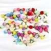 Simulación 2cm Brote de Flor Pequeña Corsé de Ópera Flor de Muñeca Pasador Flor para el Cabello Accesorios Florales Decoración de Pasador para Sombrero de Paja Flores para Bodas