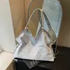 Bolso Tote de Moda Estilo Coreano de Gran Capacidad, Bolso Tote Versátil Nuevo de Tela Bordada con Estrellas, Bolso de Hombro Cruzado de Nicho