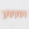 Uñas Postizas Portátiles Transfronterizas al por Mayor Uñas de Manicura Degradado Color Piel Nude Producto Terminado 30 Piezas Almendra Corta Exportación Uñas Postizas Sencillas