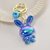 Chaveiro de acrílico de coelho de desenho animado pingente criativo LOVE casal acessórios de chaveiro de mochila pequenos presentes atacado