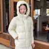 2026 Nueva Chaqueta Corta de Plumas de Pato Blanco 90 con Capucha para Mujer, Holgada, tipo Puffer 'Pan', para Mujer Petite, Ropa de Abrigo de Invierno