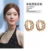 Brincos Argola com Corrente Dourada Estilo Zhao Lusi para Mulheres, Luxo Acessível de Alta Qualidade e Brincos Elegantes, Novo Design de Nicho 2025