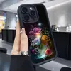 Flor de Destello Mágico Cruce de Fronteras Esmeril Paso Ojo del Cielo Ranura Negra Adecuado para Funda Protectora de Teléfono Móvil Iphone15/16/17