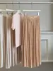 Falda de Satén Fluida de Alta Gama Estilo Francés para Mujer, Nuevo Modelo de Verano, Elegante de Cintura Alta, con Caída, Falda Versátil de Línea A Amplia