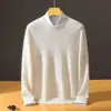 Suéter de Cachemira Baicai de Terciopelo con Cuello Redondo Bajo para Hombre, Jersey de Punto Casual de Negocios, Capa Base de Punto, Suéter Nuevo de Lana Otoño Invierno
