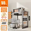 Prateleira Extensível para Micro-ondas de Cozinha Três Camadas Multifuncional Prateleira para Forno Panela de Arroz Air Fryer Prateleira de Armazenamento