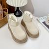 Botas de Nieve Cálidas Estilo Coreano Beier Lana de Cordero Algodón Botines Cortos Mujer Punta Redonda Casual Botas de Invierno 2024 LZ6067