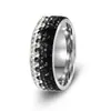 Anillos de Acero de Titanio Europeos y Americanos Incrustados con Diamantes de Amazon, Anillos de Moda Sencillos para Pareja, Joyería, Accesorios de Acero Inoxidable Más Vendidos