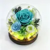 Flor Eterna en Forma de Bola de Cristal Tapa de Vidrio Rosa Real Regalo Día de San Valentín Regalo Día de la Madre Flor Real Más Vendido Regalo de Flor Eterna
