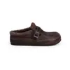 Zapatos Birkenstock para mujer, mismo estilo que los de Mamá Uva, tacón oculto de 4 cm, piel de caballo, tira con hebilla perezosa, punta cerrada, media zapatilla, zapatos cálidos de algodón afelpado