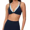 Nuevo sujetador deportivo cruzado de bloques de color transfronterizo para mujer, a prueba de impactos, de soporte, transpirable, de dos piezas simuladas, hermoso sujetador de yoga para espalda para correr