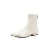 Botines elásticos ultra elásticos de estilo coreano para mujer, nuevos de otoño e invierno, punta cuadrada, cierre lateral, forro de piel, tacón bajo, botines cortos elásticos