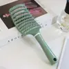 Peine Curvo Grande de Cerdas de Jabalí y Agujas de Nylon Recubiertas, Peine de Masaje y Estilizado para Cabello Largo, Suave, Transfronterizo, Fábrica