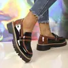2026 Nuevos Mocasines de Primavera y Otoño para Mujer, Talla Grande, Zapatos de Cuero Mate Estilo Británico, Tacón Grueso, Suela Gruesa, Mocasines Retro para Exportación