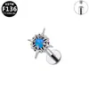 Pendientes de Titanio Elegantes Europeos y Americanos Transfronterizos Aleación de Titanio G23 Moda Grado Médico Joyería para Perforaciones Rosca Interna Zirconia Marquise