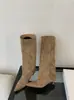 Botas de bico fino, botas longas de cano alto para mulheres, botas de camurça de alta qualidade de perna larga que escondem imperfeições e criam um efeito emagrecedor, botas de inverno da moda