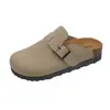Sandálias slip-on estilo Birkenstock de sola grossa com bico redondo, sola macia, design antiderrapante, estilo retrô e design de bico fechado, adequadas para uso ao ar livre e moda tendência.