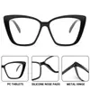 Armazón de Gafas Cat-Eye Clásico Transfronterizo de Marco Grande Anti Luz Azul para Hombres y Mujeres Sin Graduación Armazón de Gafas Cateye Elegante
