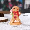 Adornos de Hombre de Jengibre Navideño, Decoraciones de Resina de Dibujos Animados para Habitaciones Infantiles, Regalos Navideños, Accesorios para Crear Ambiente